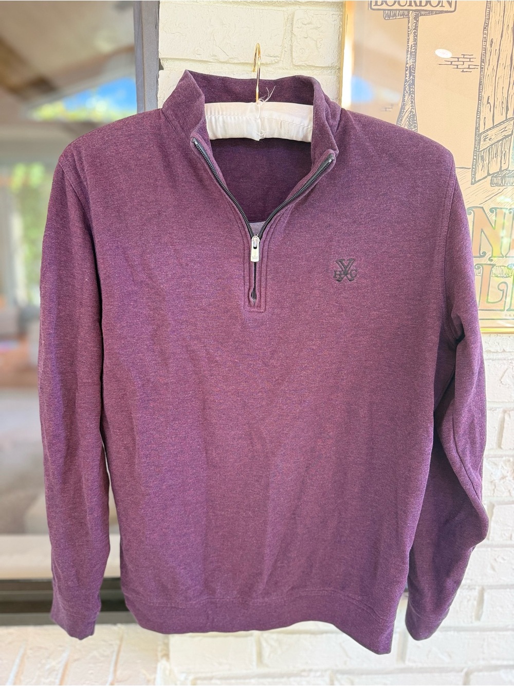 Peter Millar Men's Plum Zip-Up Sweater